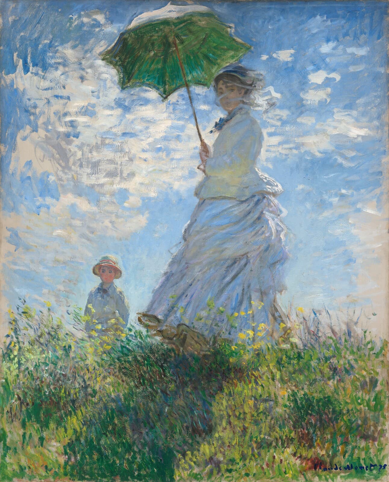 Woman with a Parasol — Madame Monet and Her Son by Claude Monet